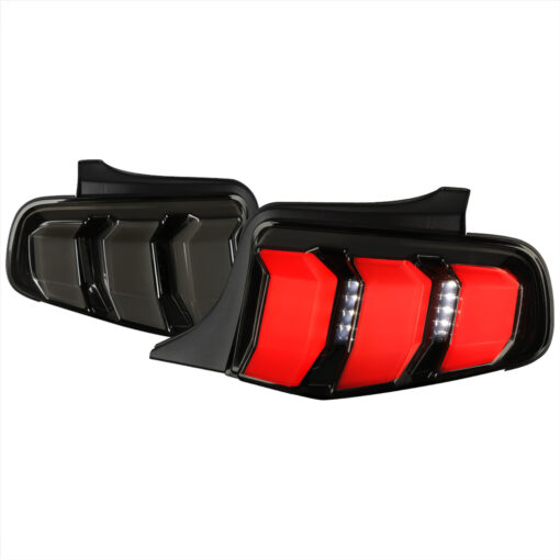 SpecD 2010-2012 Ford Mustang Sequential LED Tail Lights (Glossy Black Housing/Smoke Lens)