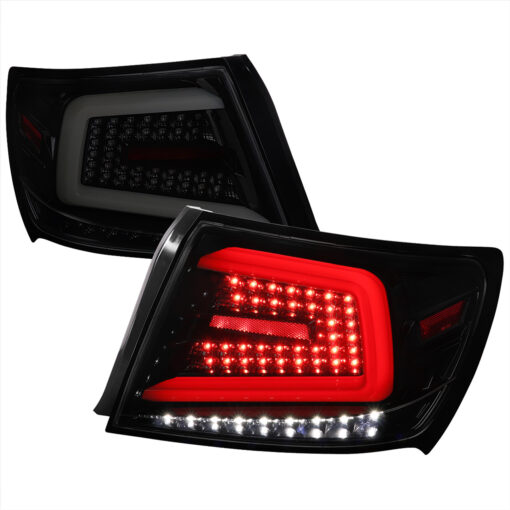 SpecD 2008-2014 Subraru Impreza WRX/STI LED Sequential Turn Signal Tail Lights (Glossy Black Housing/Smoke Lens)